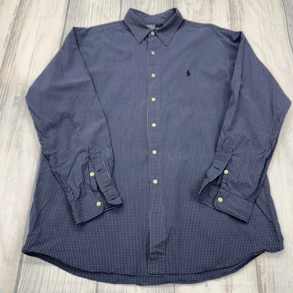 Polo Ralph Lauren‎ Lowell Sport Button Shirt XL Blue Plaid Pony Mens